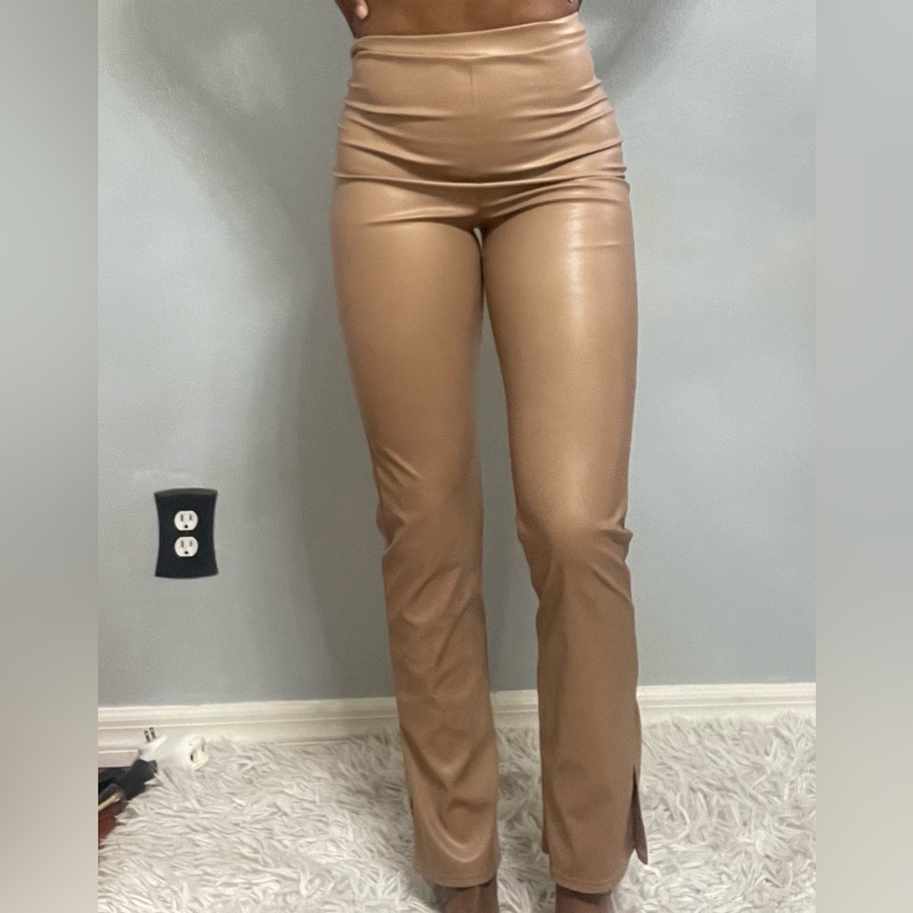 Leather tight pants